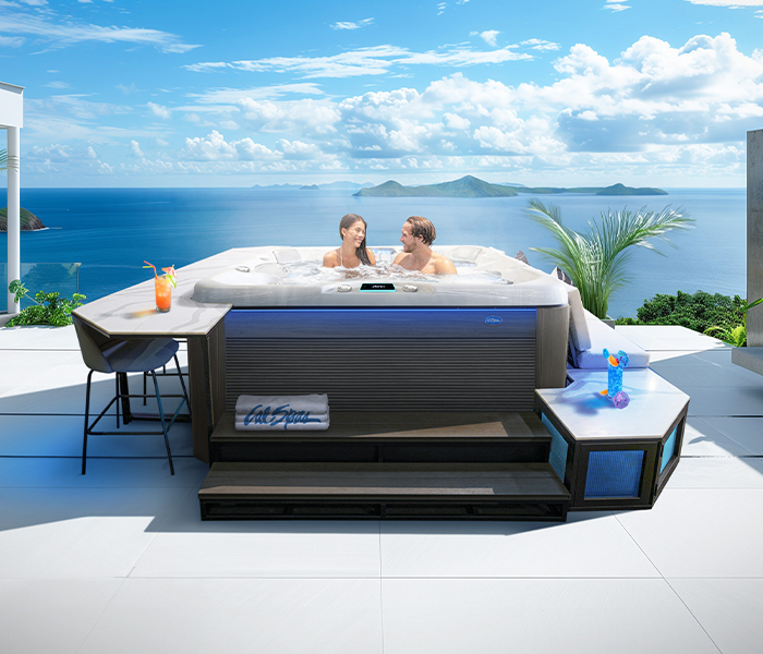 Calspas hot tub being used in a family setting - Lewisville